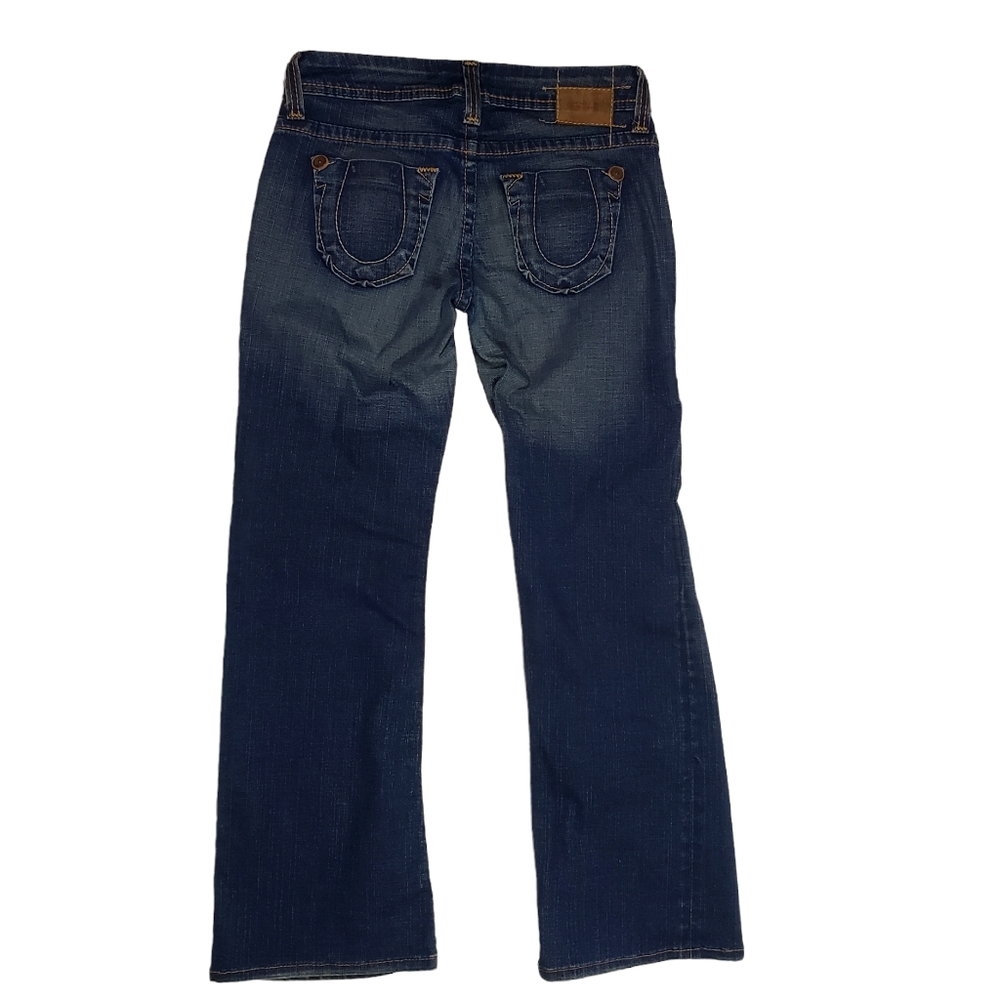 True Religion Jeans Size 31. Button Fly Low Rise Flare Thick Stitch - Picture 3 of 16